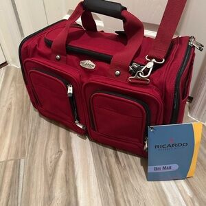 NWT Red Travel Duffle Bag by Ricardo of Beverly Hills